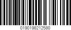 Código de barras (EAN, GTIN, SKU, ISBN): '0190198212580'