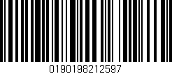 Código de barras (EAN, GTIN, SKU, ISBN): '0190198212597'