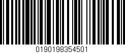 Código de barras (EAN, GTIN, SKU, ISBN): '0190198354501'