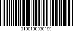 Código de barras (EAN, GTIN, SKU, ISBN): '0190198360199'