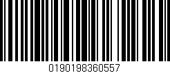 Código de barras (EAN, GTIN, SKU, ISBN): '0190198360557'