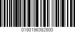Código de barras (EAN, GTIN, SKU, ISBN): '0190198392800'