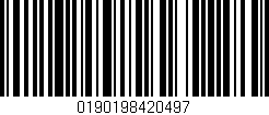 Código de barras (EAN, GTIN, SKU, ISBN): '0190198420497'