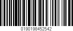 Código de barras (EAN, GTIN, SKU, ISBN): '0190198452542'