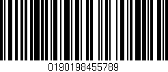Código de barras (EAN, GTIN, SKU, ISBN): '0190198455789'