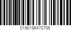 Código de barras (EAN, GTIN, SKU, ISBN): '0190198470706'