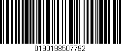 Código de barras (EAN, GTIN, SKU, ISBN): '0190198507792'