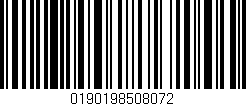 Código de barras (EAN, GTIN, SKU, ISBN): '0190198508072'
