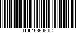 Código de barras (EAN, GTIN, SKU, ISBN): '0190198508904'