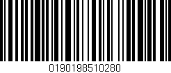 Código de barras (EAN, GTIN, SKU, ISBN): '0190198510280'