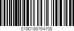Código de barras (EAN, GTIN, SKU, ISBN): '0190198764706'