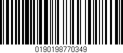 Código de barras (EAN, GTIN, SKU, ISBN): '0190198770349'