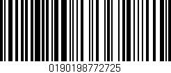 Código de barras (EAN, GTIN, SKU, ISBN): '0190198772725'