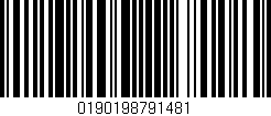 Código de barras (EAN, GTIN, SKU, ISBN): '0190198791481'