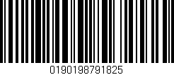 Código de barras (EAN, GTIN, SKU, ISBN): '0190198791825'