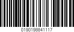 Código de barras (EAN, GTIN, SKU, ISBN): '0190198841117'