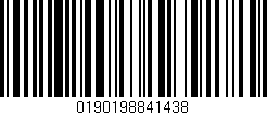Código de barras (EAN, GTIN, SKU, ISBN): '0190198841438'