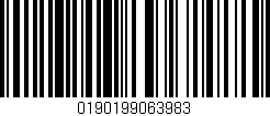 Código de barras (EAN, GTIN, SKU, ISBN): '0190199063983'