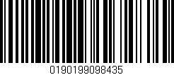 Código de barras (EAN, GTIN, SKU, ISBN): '0190199098435'
