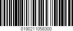 Código de barras (EAN, GTIN, SKU, ISBN): '0190211058300'