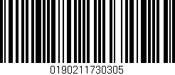 Código de barras (EAN, GTIN, SKU, ISBN): '0190211730305'