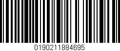 Código de barras (EAN, GTIN, SKU, ISBN): '0190211884695'