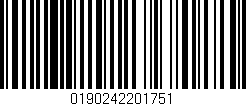 Código de barras (EAN, GTIN, SKU, ISBN): '0190242201751'