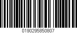 Código de barras (EAN, GTIN, SKU, ISBN): '0190295850807'
