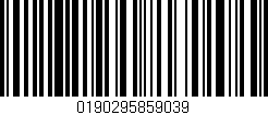 Código de barras (EAN, GTIN, SKU, ISBN): '0190295859039'