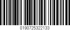 Código de barras (EAN, GTIN, SKU, ISBN): '0190725322133'