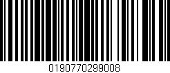 Código de barras (EAN, GTIN, SKU, ISBN): '0190770299008'