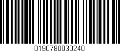 Código de barras (EAN, GTIN, SKU, ISBN): '0190780030240'
