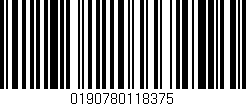 Código de barras (EAN, GTIN, SKU, ISBN): '0190780118375'