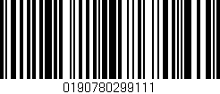 Código de barras (EAN, GTIN, SKU, ISBN): '0190780299111'