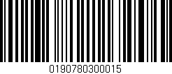 Código de barras (EAN, GTIN, SKU, ISBN): '0190780300015'