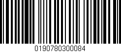 Código de barras (EAN, GTIN, SKU, ISBN): '0190780300084'