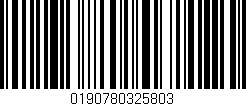 Código de barras (EAN, GTIN, SKU, ISBN): '0190780325803'
