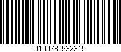 Código de barras (EAN, GTIN, SKU, ISBN): '0190780932315'