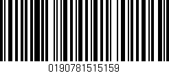 Código de barras (EAN, GTIN, SKU, ISBN): '0190781515159'