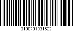 Código de barras (EAN, GTIN, SKU, ISBN): '0190781861522'