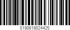 Código de barras (EAN, GTIN, SKU, ISBN): '0190818024425'