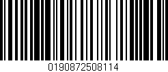 Código de barras (EAN, GTIN, SKU, ISBN): '0190872508114'