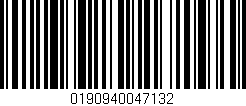 Código de barras (EAN, GTIN, SKU, ISBN): '0190940047132'