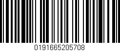 Código de barras (EAN, GTIN, SKU, ISBN): '0191665205708'