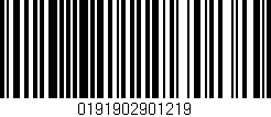 Código de barras (EAN, GTIN, SKU, ISBN): '0191902901219'