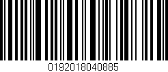 Código de barras (EAN, GTIN, SKU, ISBN): '0192018040885'