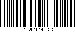 Código de barras (EAN, GTIN, SKU, ISBN): '0192018143036'