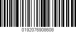 Código de barras (EAN, GTIN, SKU, ISBN): '0192076908608'