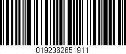 Código de barras (EAN, GTIN, SKU, ISBN): '0192362651911'