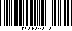 Código de barras (EAN, GTIN, SKU, ISBN): '0192362652222'